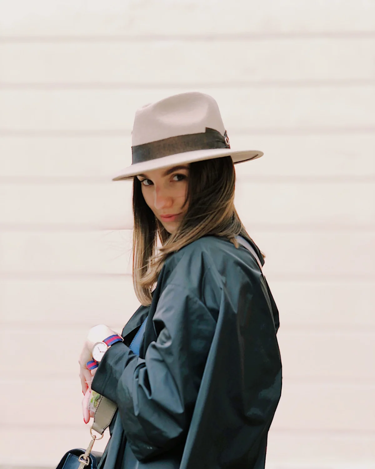 Woman wearing a classic trench coat