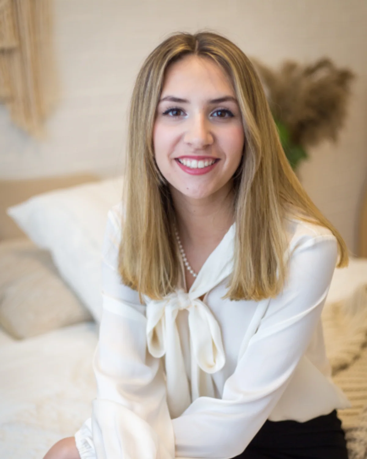 Woman in a polished work outfit