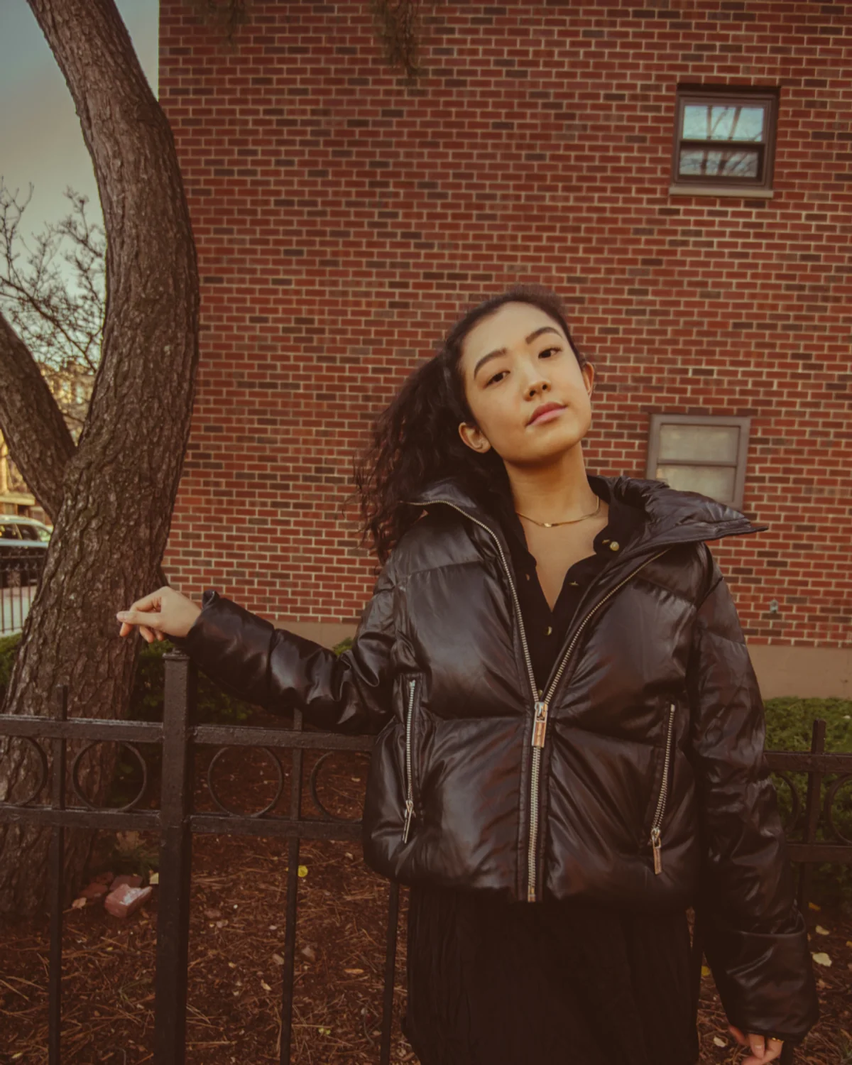 Woman in a tailored wool coat
